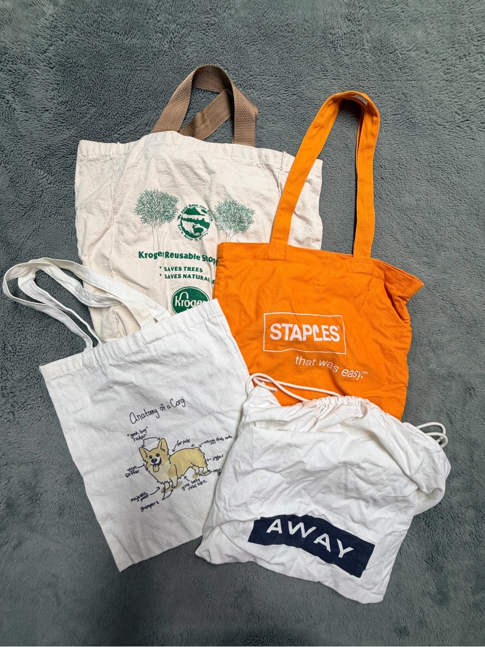 Bundle Reusable Tote Bags and one dirty laundry bag